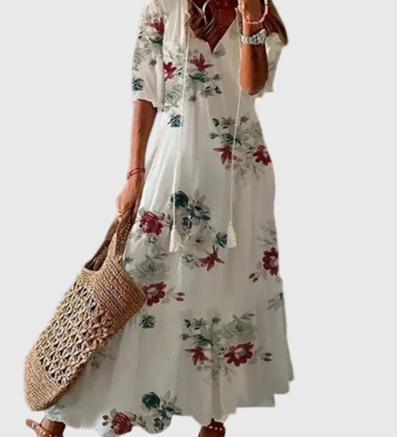 Viktória | Boho Vintage Nyári Maxi Ruha