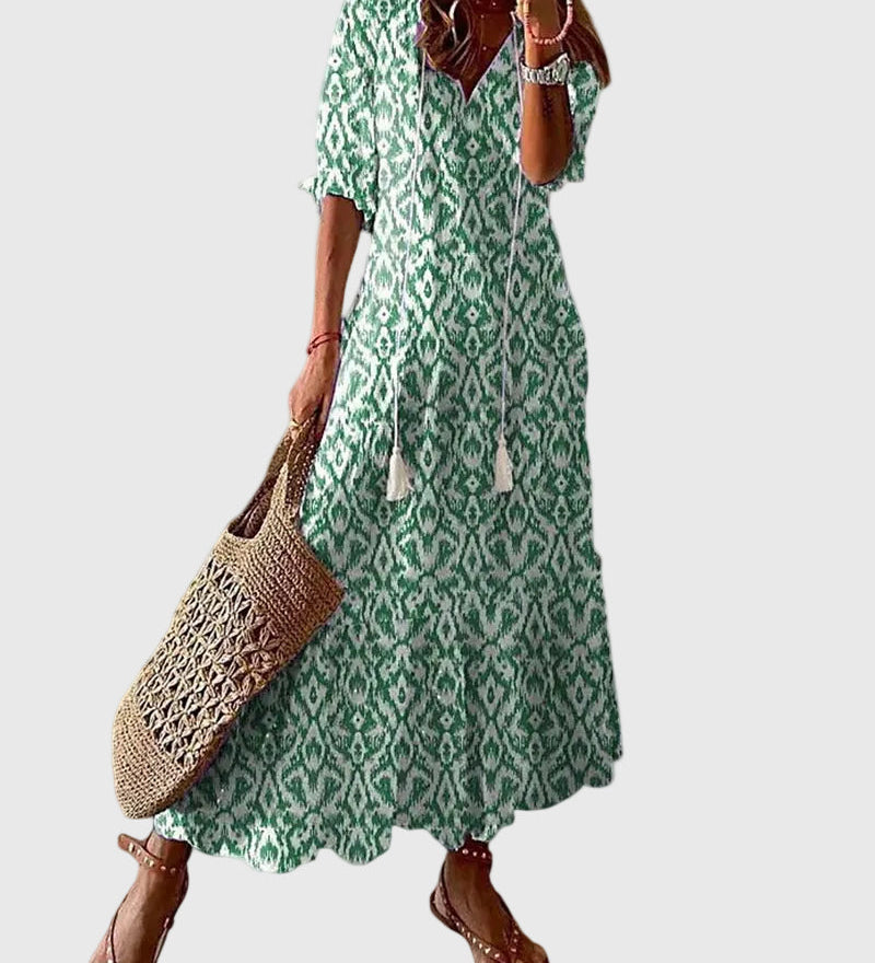 Viktória | Boho Vintage Nyári Maxi Ruha