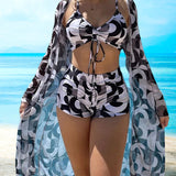 Laluna® | Háromrészes mintás bikini szett