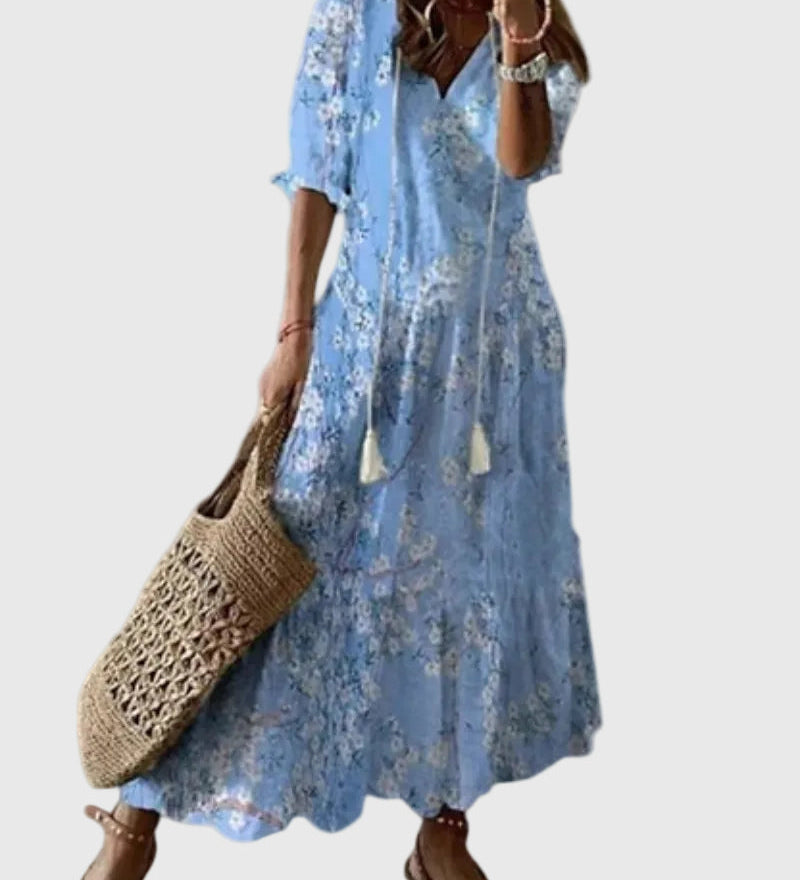 Viktória | Boho Vintage Nyári Maxi Ruha