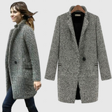 Elara - Midi kabát houndstooth mintával