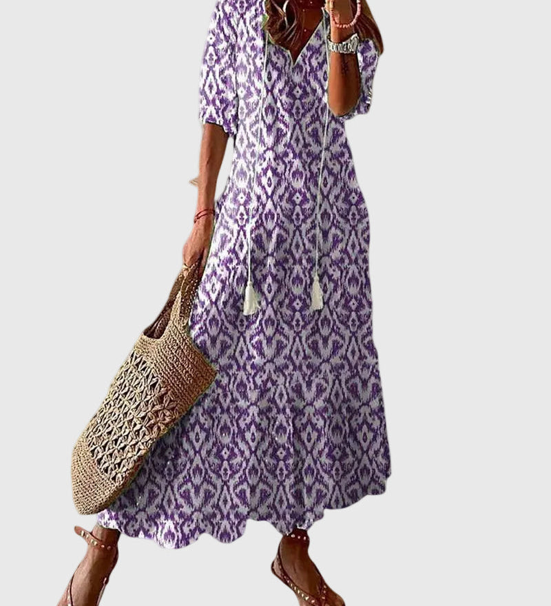 Viktória | Boho Vintage Nyári Maxi Ruha