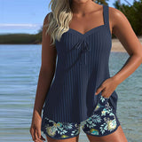 Laluna® | Csíkos tankini kétrészes strandsorttal