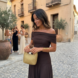 Karola | Elegáns off-shoulder maxi ruha
