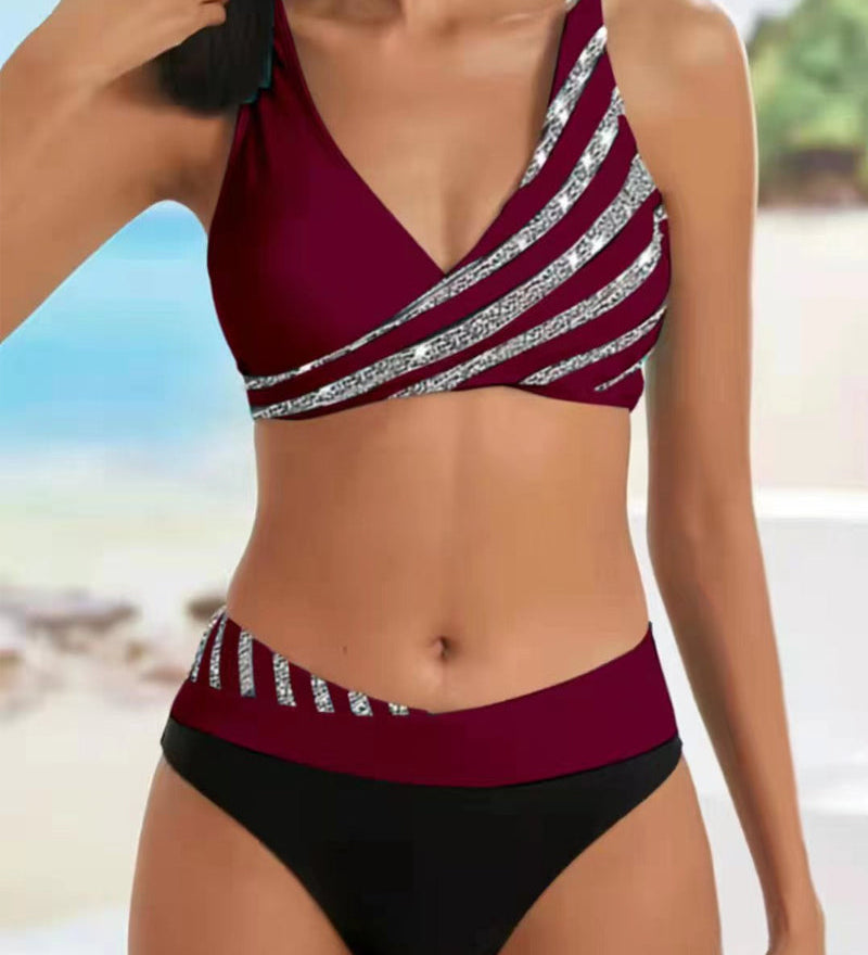 Mona - Nyomott Bikini Meleg Színekben