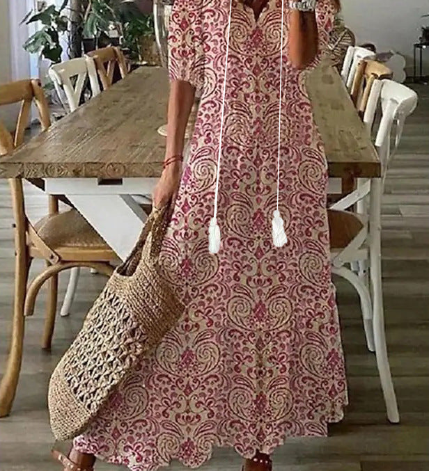 Viktória | Boho Vintage Nyári Maxi Ruha