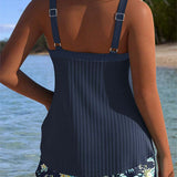 Laluna® | Csíkos tankini kétrészes strandsorttal